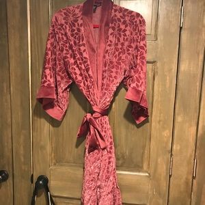VS Maroon Floral Suede pattern Robe